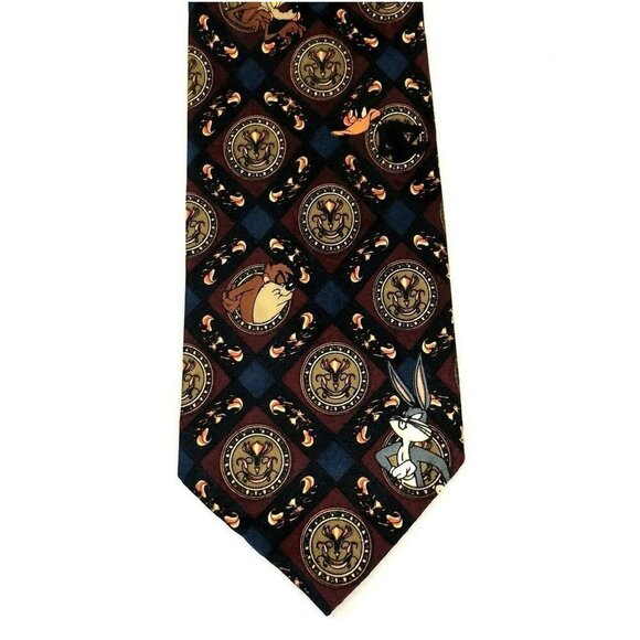 Looney Tunes Mania Tie Bugs Bunny Marvin Daffy Duck Roadrunner Coyote - Picture 2 of 6